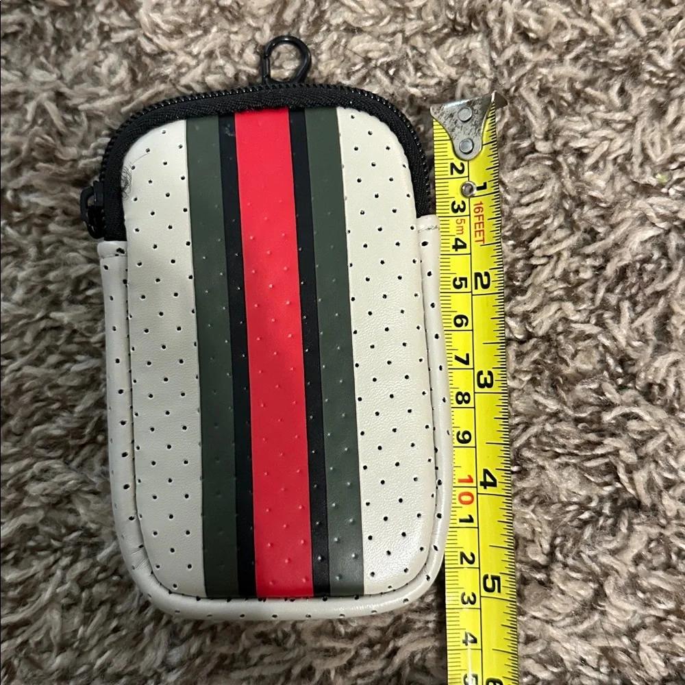 HAUTE SHORE Cream and Red Striped Pouch p